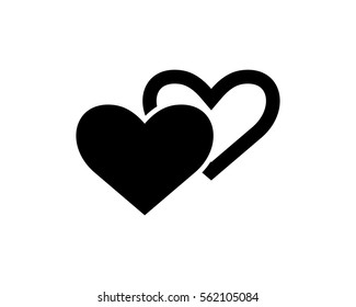 black heart love valentine amour romance romantic lover image vector icon logo symbol