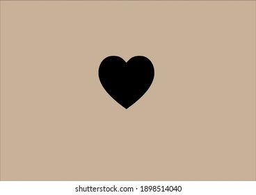 Black heart on background. Minimalistic style.Valentine's day background.
