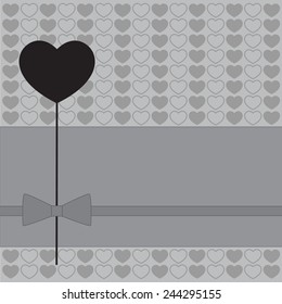 black heart on gift box