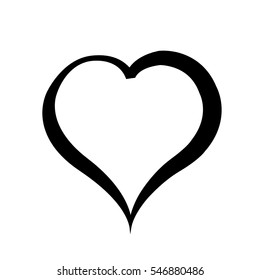 Black heart on white background.
