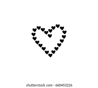 The black heart on the white background vector icon lover