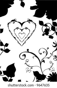 black heart on white background
