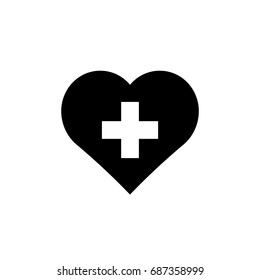 Black heart on white background.vector