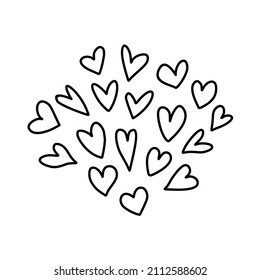 Black Heart Outline Icons Set Vector Stock Vector (Royalty Free ...