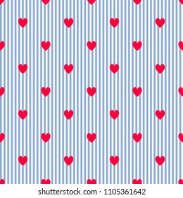black heart pattern on red and white striped background