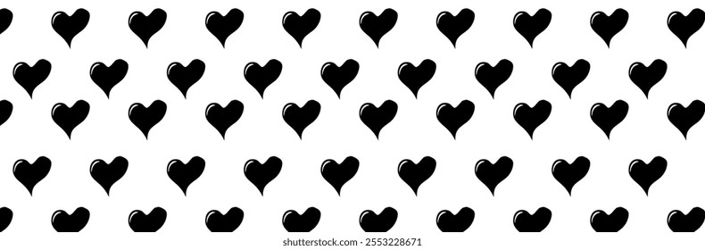 black heart pattern on transparent background, 