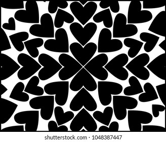 Black heart pattern on white background.