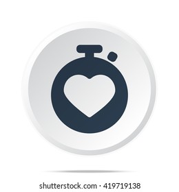 Black Heart Rate Monitor icon on white web button