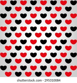 black heart red heart gray background