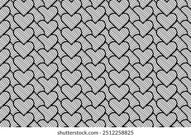 Black Heart Seamless Pattern Design
