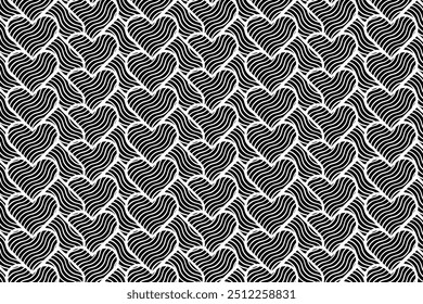 Black Heart Seamless Pattern Design