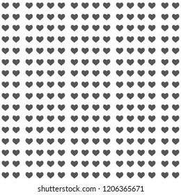Black heart seamless pattern on white background vector. Minimalist style.