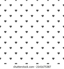 Black heart seamless pattern on white background. Repeatable pattern vector background. EPS 10