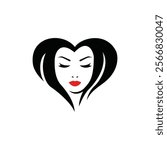 A black heart shape with a blurred rectangular area in the center