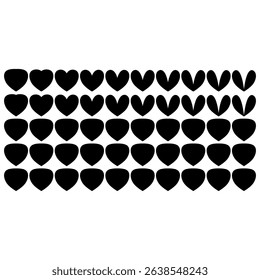 Black Heart Shape Evolution Set