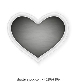 Black heart shape frame on a white background. Happy Valentines Day. EPS 10 vector file included