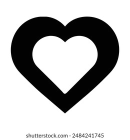 Black heart shape icon graphic design. Vector illustration