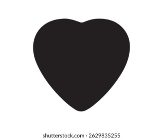 Black Heart Shape Icon or Symbol Vector Illustrator File.