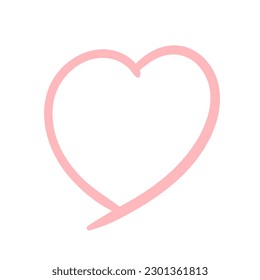 Black heart shape isolated on white background. Vector illustration