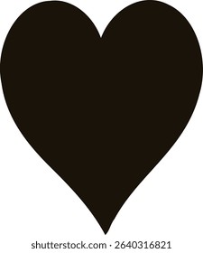 Black heart shape isolated on white. Simple and clean design.