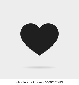 Black heart shape. Like icon of black heart. Social media icon for for social media. vector eps10