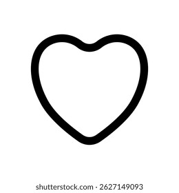 Uma forma de coração preto sobre um fundo branco. O coração é simples e limpo