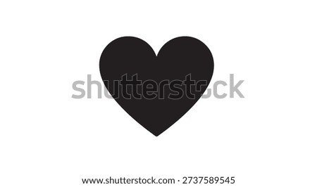 A black heart shape on a white background, symbolizing love and affection.