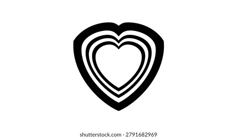 Black heart shape symbol icon design