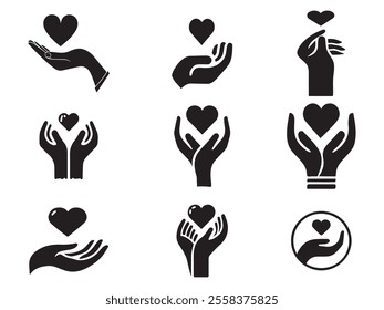 Black Heart Shape, Heart Black , Variations