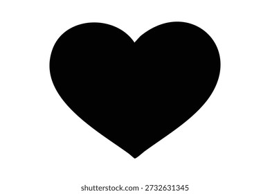 Black Heart Shape Vetor – Símbolo de amor e romance isolado