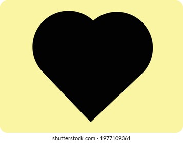 A black heart shape in a yellowish background to make a card for your lover on an important day.