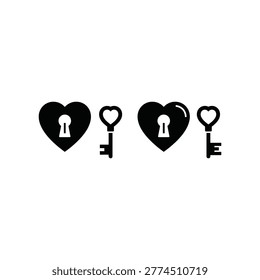 Black heart shaped locks and keys