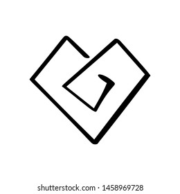 black heart sign. Icon on white background. Vector illustration romantic symbol linked, love, passion and wedding. Template for t shirt, card, poster. Design flat element of valentine day