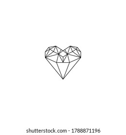 Black heart sign icon. Vector illustration eps 10