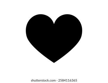 Black heart sign isolated on transparent background, simple icon, symbol of love, St Valentine's Day