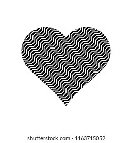 Black heart sign vector on white background.