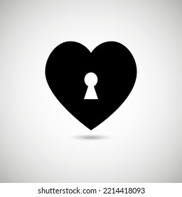 Black Heart silhouette with keyhole