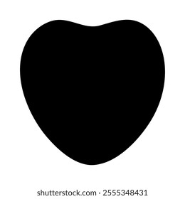 Black heart silhouette. Vector icon on white background