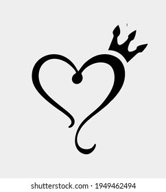 Black Heart Symbol Crown Stock Vector (Royalty Free) 1949462494 ...