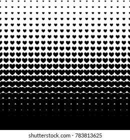 black heart symbols halftone texture, pattern, background vector design