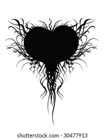 Black Heart Tattoo Design - Vector Illustration