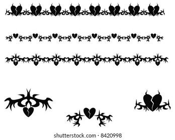 Black Heart Vector Abstract Symbols and Elements