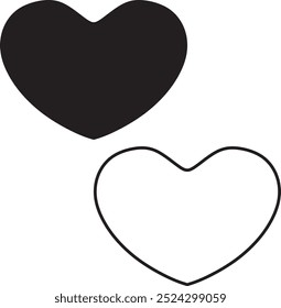 Black heart vector design handmade silhouette