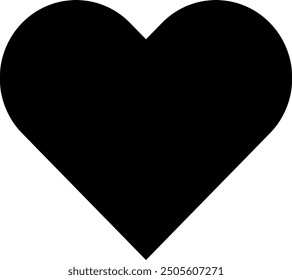 Black heart vector flat Icon