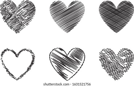 Black Heart Vector Hand Drawn Love Stock Vector (Royalty Free ...