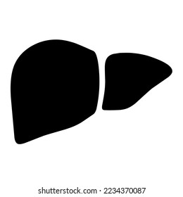 Black heart vector icon on white background. Human heart anatomy. Great for medical health, medicine and education.