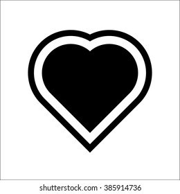 Black heart vector icon. Romantic symbol. Dark heart silhouette. Heart pictogram.