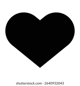 black heart vector icon for Valentines day, vector heart shape, Heart, love, romance.	