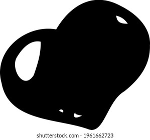 Black heart vector illustration hand drawn. Postcard, Valentine, invitation, love.