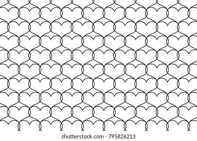 Black heart vector pattern - black pattern on a white background